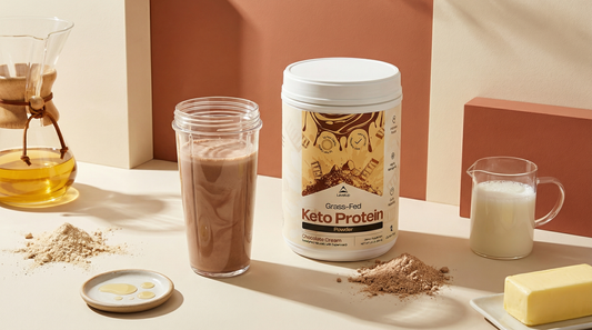 Grass-Fed Keto Protein: Collagen, Whey &amp; C8 MCTs for Keto Satiety and Recovery