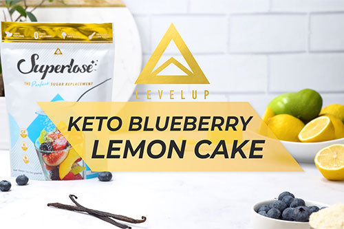Keto blueberry lemon cake made with Superlose